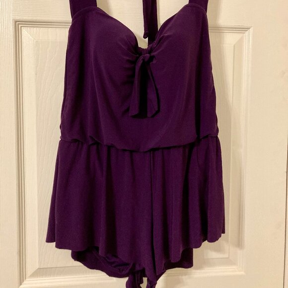 Great Condition, SZ M, Swim Shorty Romper, Deep Purple - Picture 1 of 3